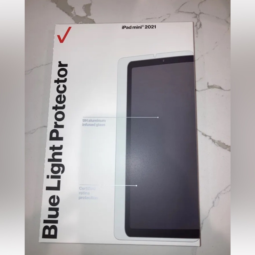 NWT Verizon blue light protector apple ipad mini 2021 9h Aluminum Infused Glass